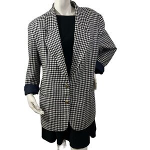 Norton McNaughton Houndstooth Lined Blazer